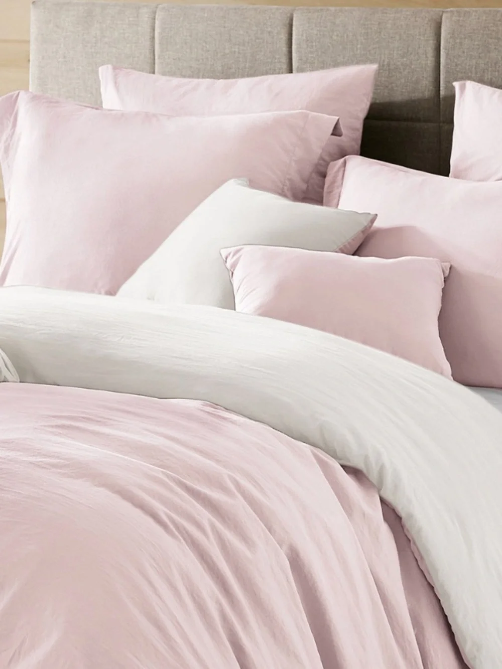 Soft Pink/White Cotton Duvet Cover Set TWIN/Twin LX